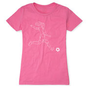 Soccer Women's Everyday Tee - Soccer Girl Player Sketch