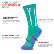Crew Woven Mid-Calf Socks - Oar (Green)