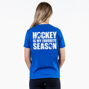 Hockey Short Sleeve T-Shirt - Hockey Is My Favorite Season (Back Design)