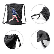 Baseball Drawstring Backpack - Baseball Stars and Stripes Player