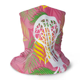 Girls Lacrosse Multifunctional Headwear - Pink Palm Fronds RokBAND