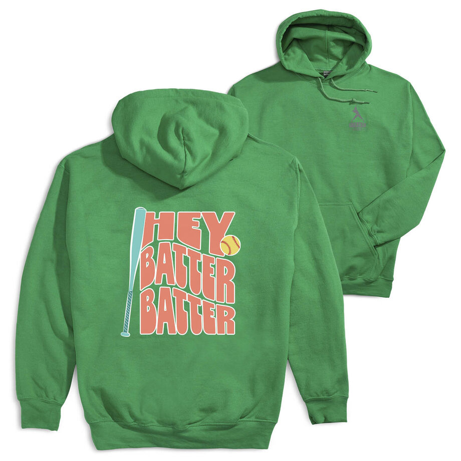 Softball Hooded Sweatshirt - Hey Batter Batter (Back Design)