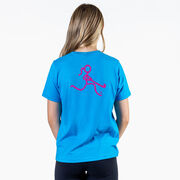 Field Hockey Short Sleeve T-Shirt - Neon Field Hockey Girl (Back Design)