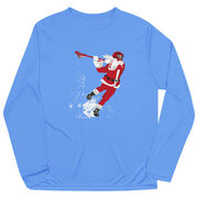 Guys Lacrosse Long Sleeve Performance Tee - Santa Laxer