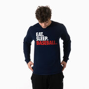 Baseball Tshirt Long Sleeve - Eat. Sleep. Baseball