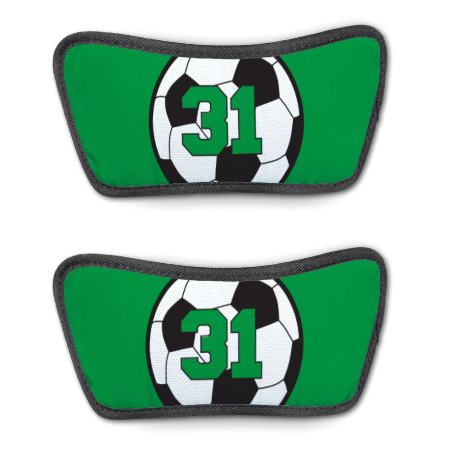 Soccer Repwell&reg; Sandal Straps - Soccer Ball with Number - Personalization Image