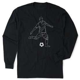 Soccer Tshirt Long Sleeve - Soccer Guy Player Sketch