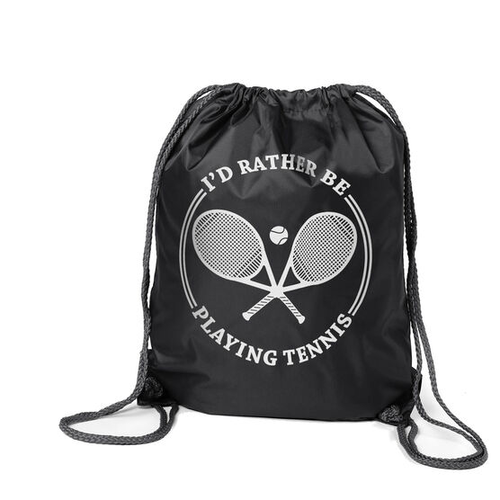 Tennis Drawstring Backpack - I'd Rather Be Playing Tennis