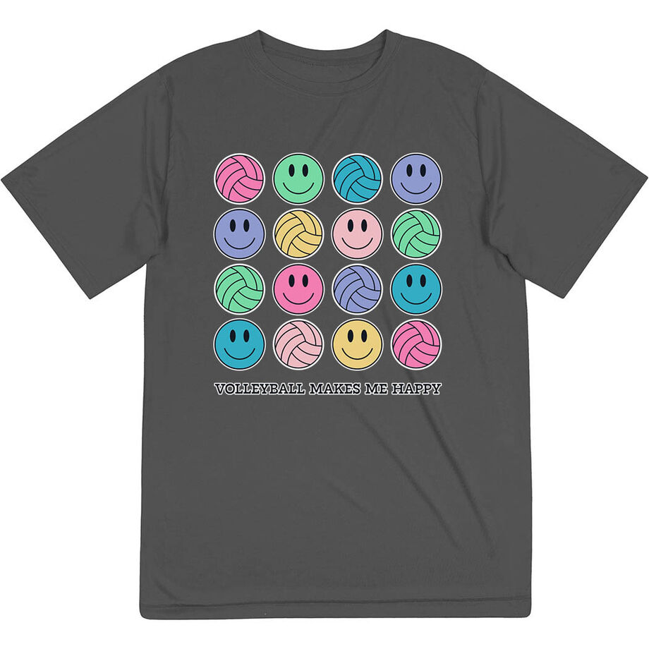 Volleyball Short Sleeve Performance Tee - Volleyball Makes Me Happy