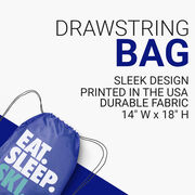 Skiing & Snowboarding Drawstring Backpack Eat. Sleep. Ski.