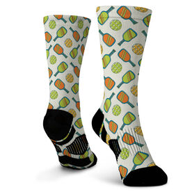 Pickleball Graphic Flex Mid-Calf Socks - Pickleball Doodle