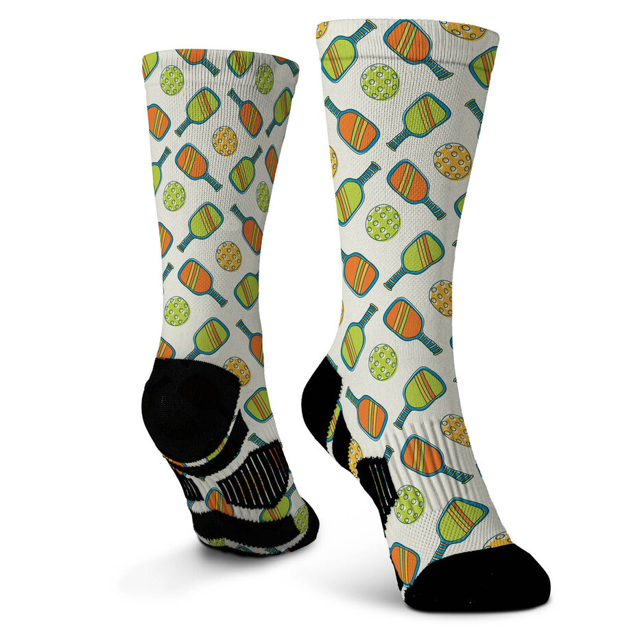 Pickleball Graphic Flex Mid-Calf Socks - Pickleball Doodle