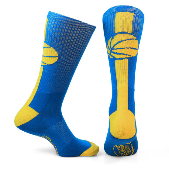 Basketball Woven Mid-Calf Socks - Superelite (Royal Blue/Gold)