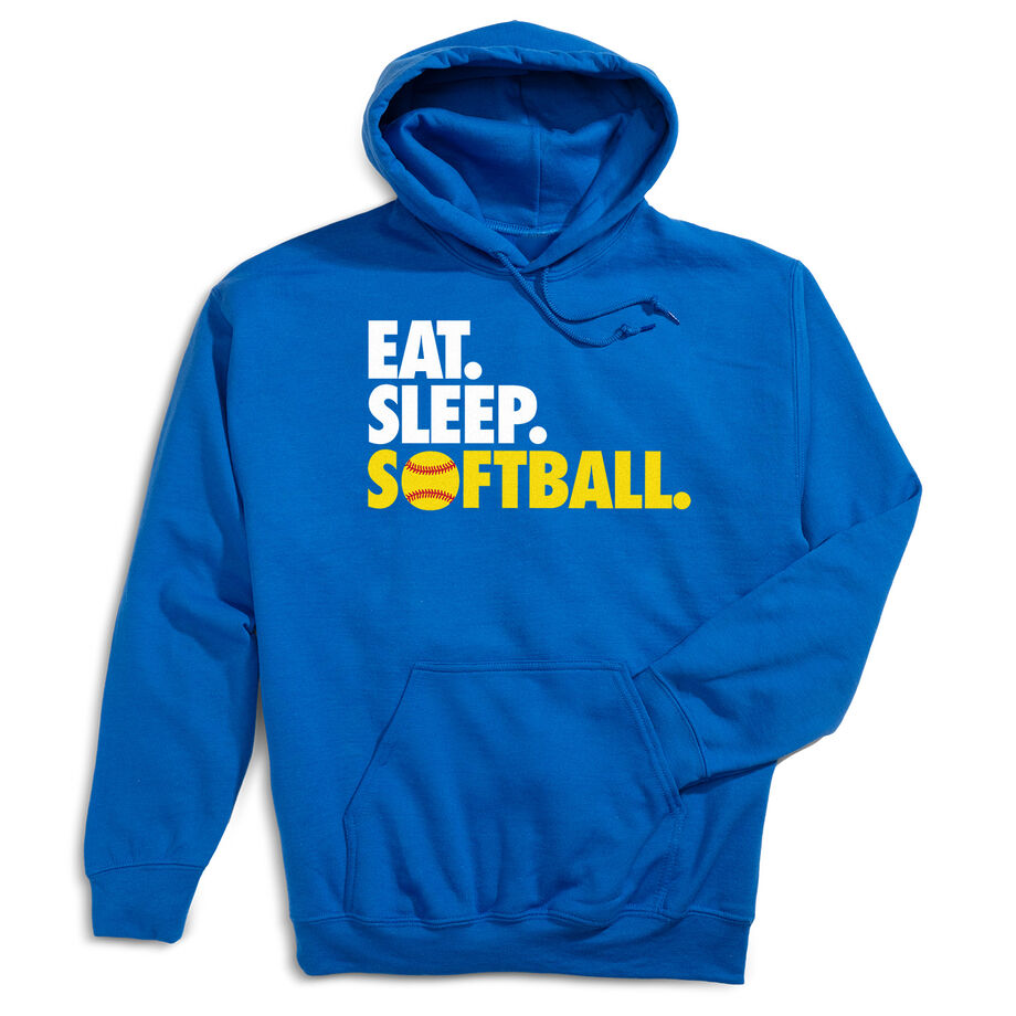 Softball Hooded Sweatshirt - Eat. Sleep. Softball. - Personalization Image