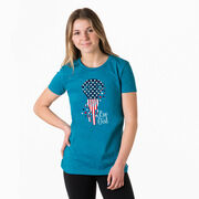 Girls Lacrosse Women's Everyday Tee - Patriotic Lax Girl