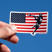 Guys Lacrosse Sticker - Patriotic
