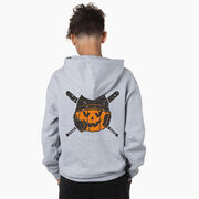 Baseball/Softball Hooded Sweatshirt - Helmet Pumpkin (Back Design)