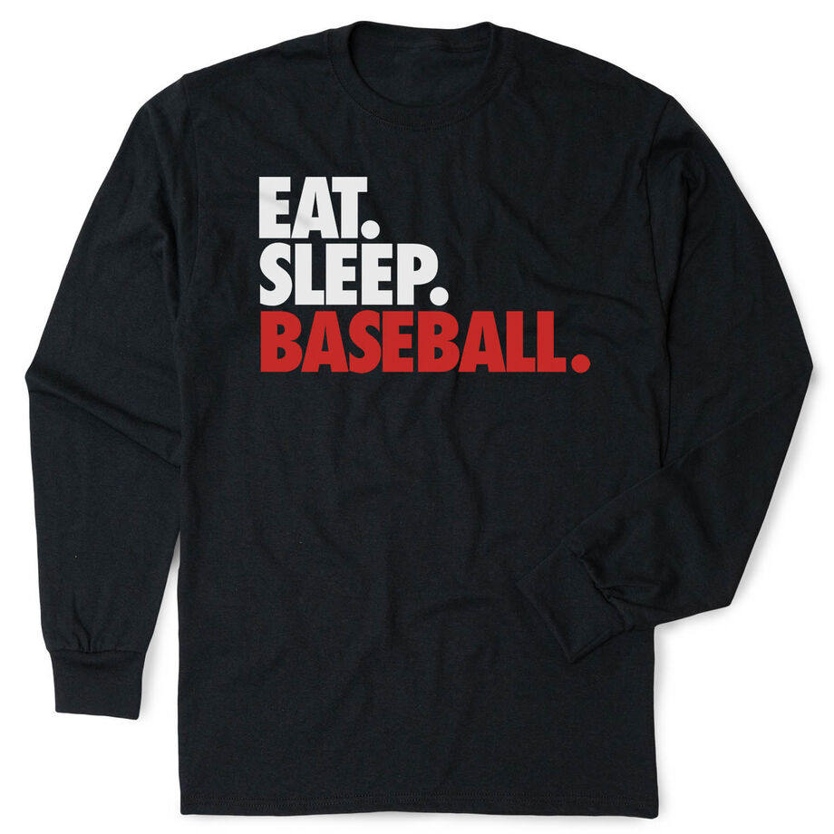Baseball Tshirt Long Sleeve - Eat. Sleep. Baseball