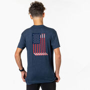 Hockey Short Sleeve T-Shirt - American Flag (Back Design)