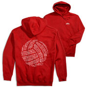 Volleyball Hooded Sweatshirt - Volleyball Words (Back Design)