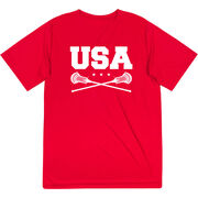 Guys Lacrosse Short Sleeve Performance Tee - USA