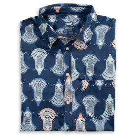 Lacrosse Performance Short Sleeve Button Down Shirt - Lax Head