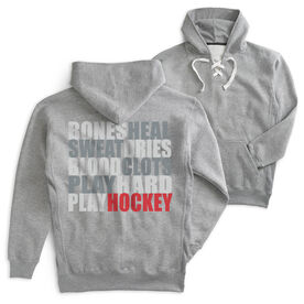 Hockey Sport Lace Sweatshirt - Bones Saying - Hockey