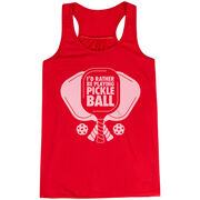 Pickleball Flowy Racerback Tank Top - I'd Rather Be Playing Pickleball