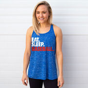 Baseball Flowy Racerback Tank Top - Eat Sleep Baseball (Bold Text)