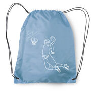 Basketball Drawstring Backpack - Basketball Player Sketch