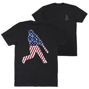 Baseball Short Sleeve T-Shirt - Baseball Stars and Stripes Player (Back Design)