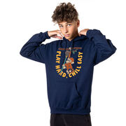 Guys Lacrosse Hooded Sweatshirt - Play Hard, Chill Easy
