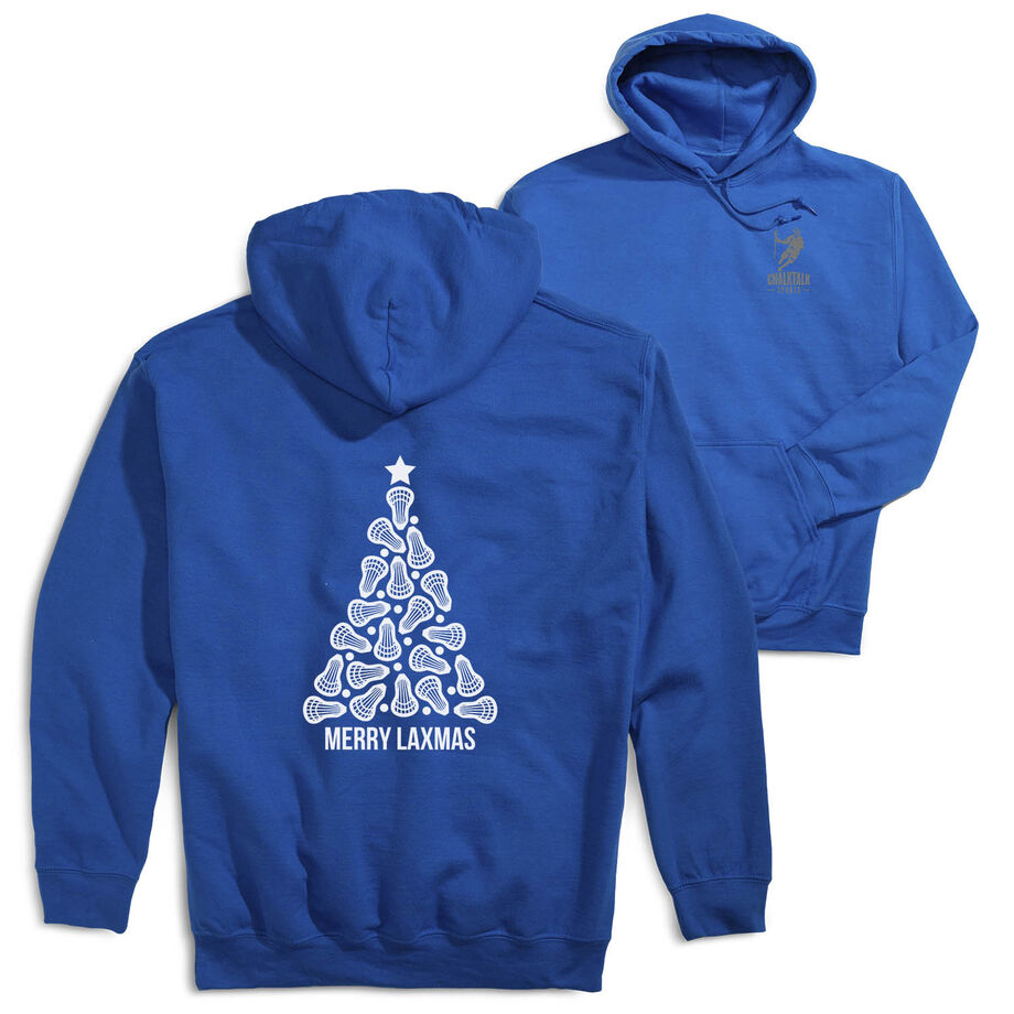 Lacrosse Hooded Sweatshirt - Merry Laxmas Tree (Back Design)