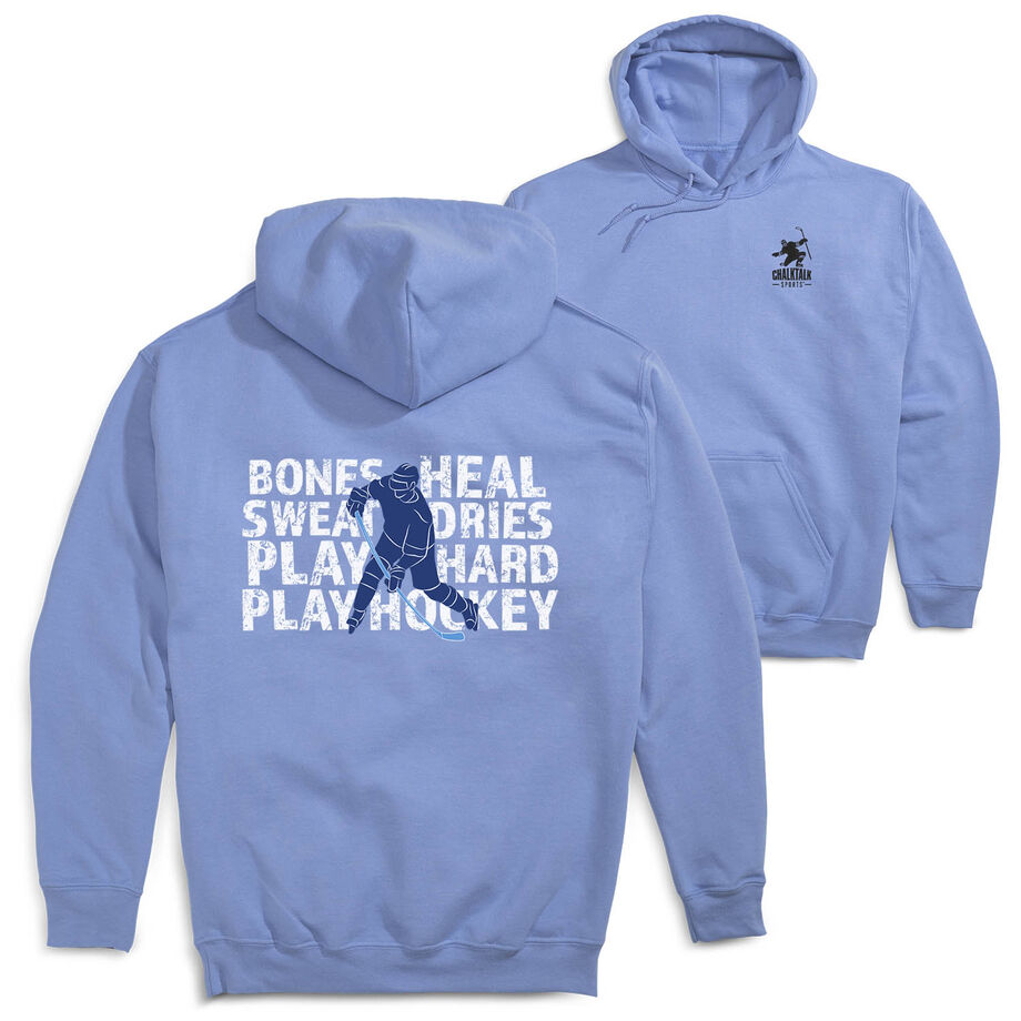 Hockey Hooded Sweatshirt - Bones Heal Hockey (Back Design) 