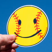 Softball Sticker - Softball Smiley