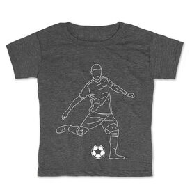 Soccer Toddler Short Sleeve Shirt - Soccer Guy Player Sketch