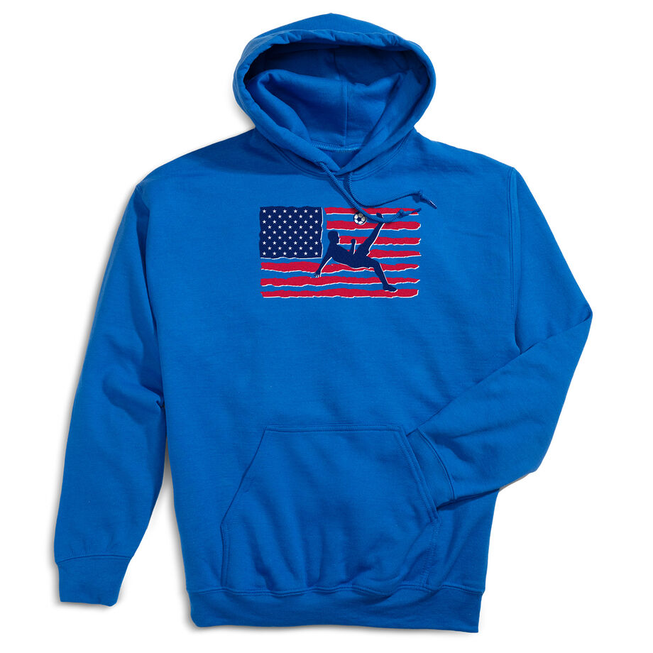 Soccer Hooded Sweatshirt - Guys Soccer Land That We Love - Personalization Image