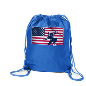 Hockey Drawstring Backpack - Patriotic Hockey