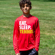 Tennis Long Sleeve Performance Tee - Eat. Sleep. Tennis.