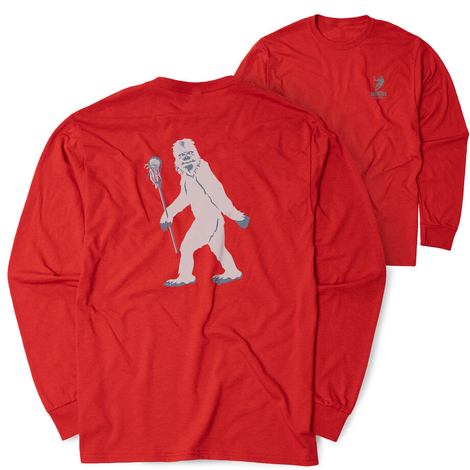 Guys Lacrosse Tshirt Long Sleeve - Yeti (Back Design)