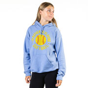 Softball Hooded Sweatshirt - I'd Rather Be Playing Softball Distressed