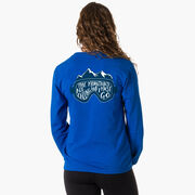 Skiing & Snowboarding Tshirt Long Sleeve - The Mountains Are Calling (Back Design)