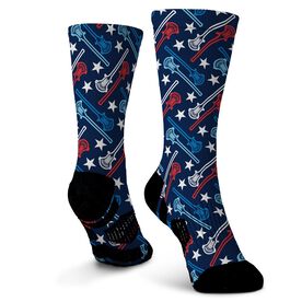 Guys Lacrosse Graphic Flex Mid-Calf Socks - All American