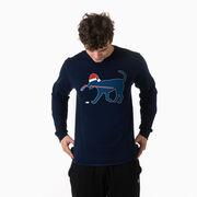 Hockey Tshirt Long Sleeve - Christmas Dog