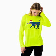 Hockey Long Sleeve Performance Tee - Christmas Dog