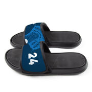 Guys Lacrosse Repwell&reg; Slide Sandals - Stick and Number Reflected