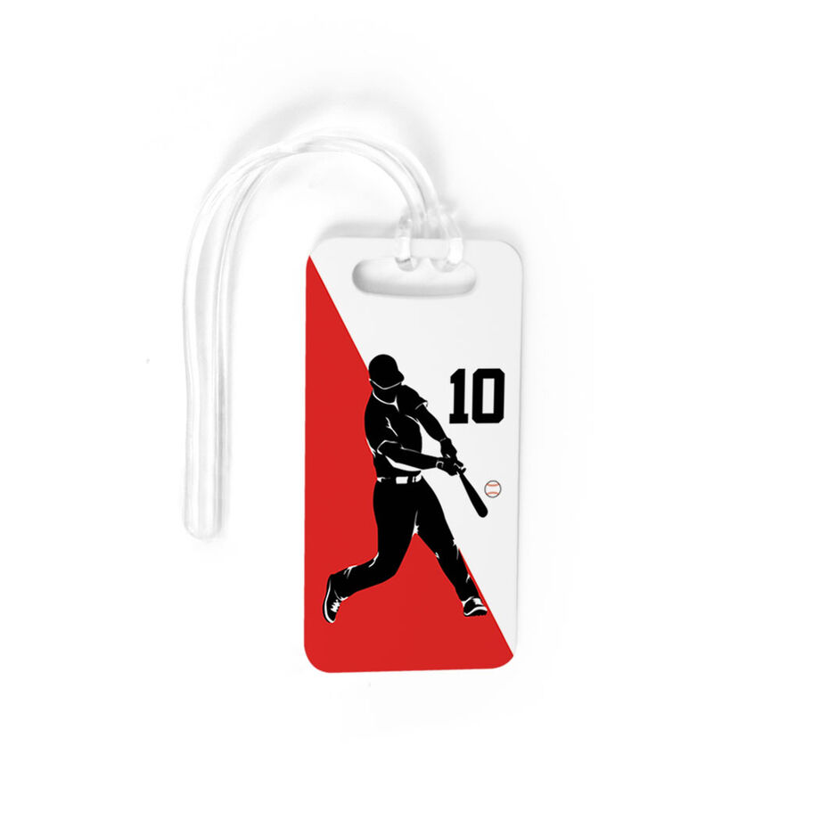 Baseball Bag/Luggage Tag - Personalized Baseball Player Silhouette Guy
