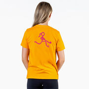 Field Hockey Short Sleeve T-Shirt - Neon Field Hockey Girl (Back Design)