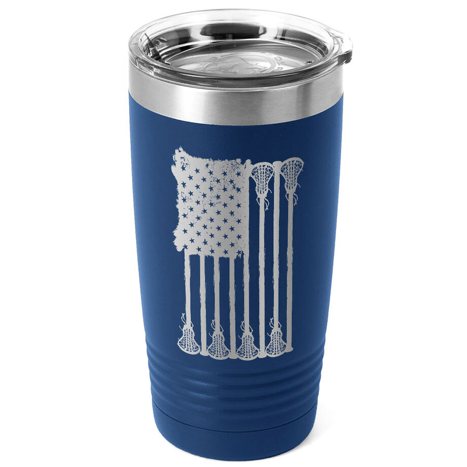 Girls Lacrosse 20 oz. Double Insulated Tumbler - Lax Flag