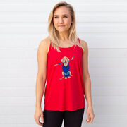 Hockey Flowy Racerback Tank Top - Puck The Hockey Dog